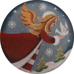 Rebecca Wood Designs Folk Angel of Peace & Bird Needlepoint Canvas - 13M