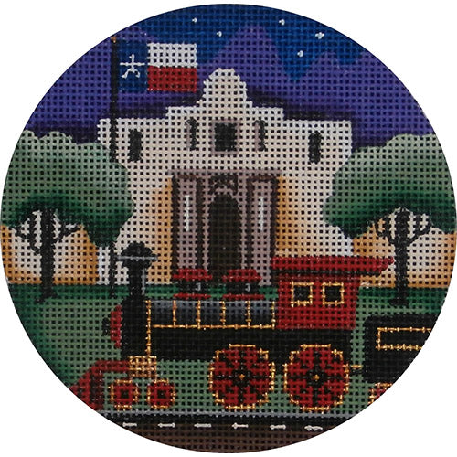 Rebecca Wood Designs Texas Train Needlepoint Canvas - 18M