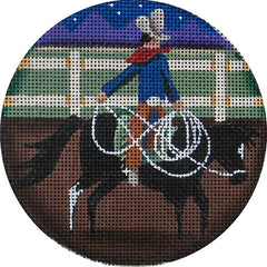 Rebecca Wood Designs Roping Horse Needlepoint Canvas - 18M