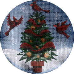 Rebecca Wood Designs Cardinal Birds with Tree Needlepoint Canvas - 13M