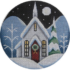 Rebecca Wood Designs Christmas Eve Church Needlepoint Canvas - 13M