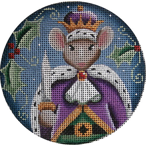 Rebecca Wood Designs Mouse King with Knife Needlepoint Canvas - 18M