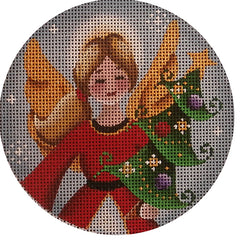 Rebecca Wood Designs Christmas Angel & Tree Needlepoint Canvas