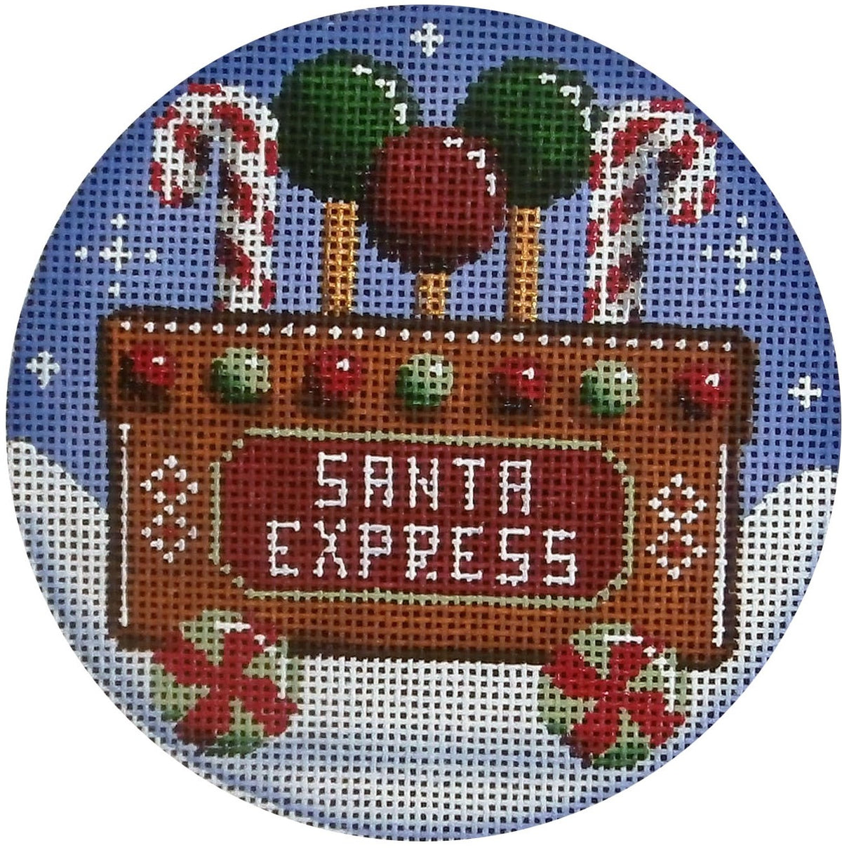 Rebecca Wood Designs Candy Car Santa Express Needlepoint Canvas