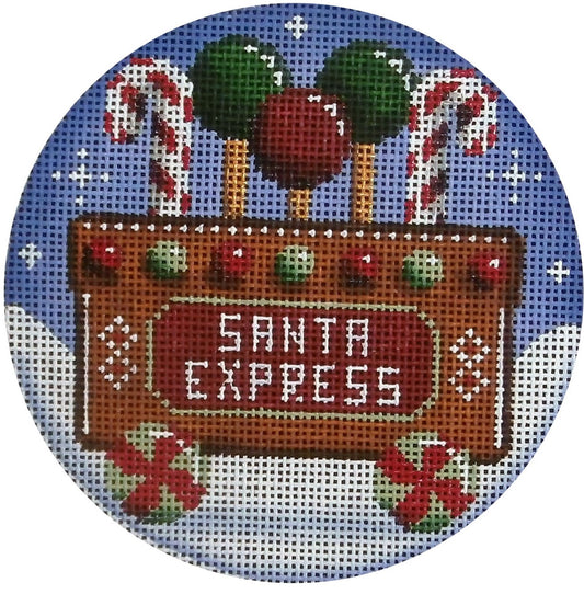 Rebecca Wood Designs Candy Car Santa Express Needlepoint Canvas