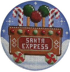 Rebecca Wood Designs Candy Car Santa Express Needlepoint Canvas