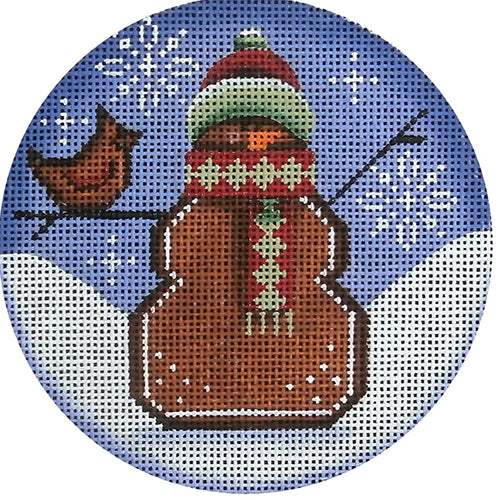 Rebecca Wood Designs Snowman with Bird Needlepoint Canvas