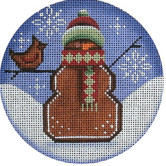 Rebecca Wood Designs Snowman with Bird Needlepoint Canvas