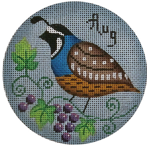 Rebecca Wood Designs August Bird Needlepoint Canvas