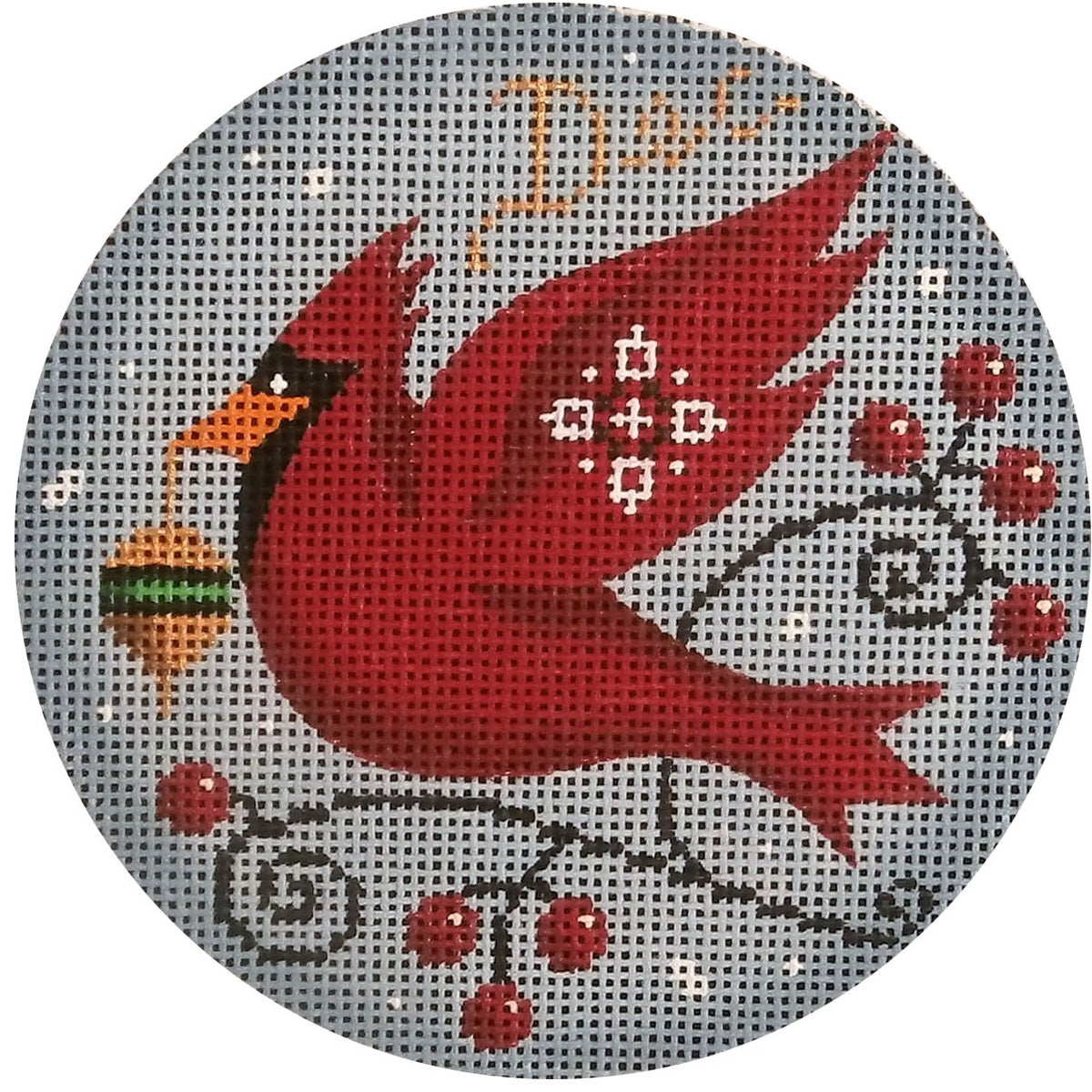 Rebecca Wood Designs December Bird Needlepoint Canvas