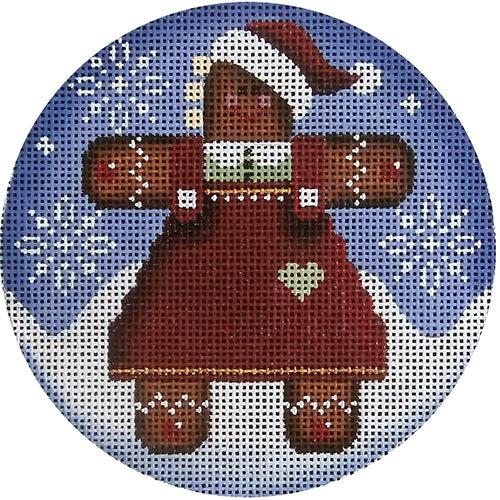 Rebecca Wood Designs Gingerbread Woman Needlepoint Canvas