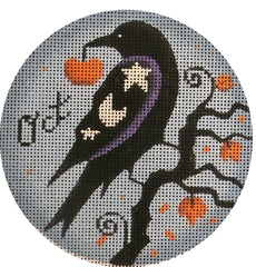 Rebecca Wood Designs October Bird with Fruit Needlepoint Canvas