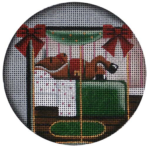Rebecca Wood Designs Adjustable Bed Sweet Reindeer Needlepoint Canvas