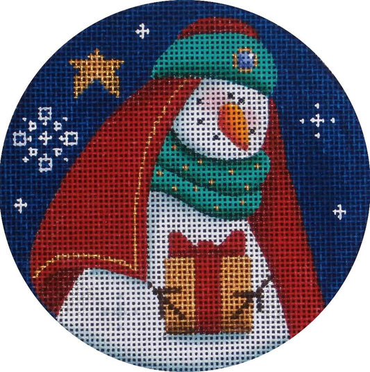 Rebecca Wood Designs Snowman Magi One Ornament Needlepoint Canvas