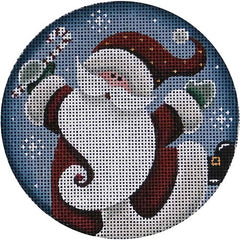Rebecca Wood Designs Curly Santa Ornament Needlepoint Canvas