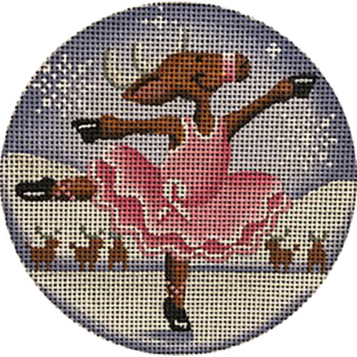 Rebecca Wood Designs Pink Ballerina Needlepoint Canvas