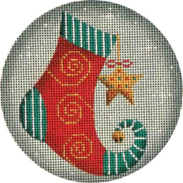 Rebecca Wood Designs Sprial Stocking Needlepoint Canvas