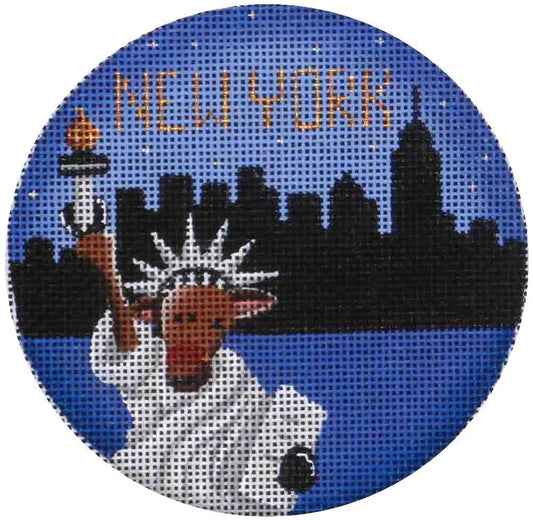 Rebecca Wood Designs New York Reindeer Needlepoint Canvas