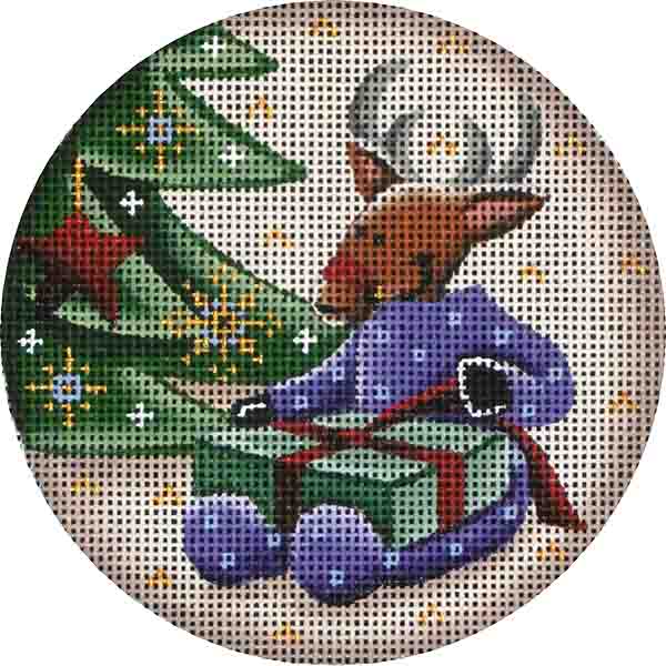 Rebecca Wood Designs Purple Jamies Needlepoint Canvas
