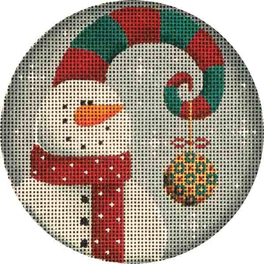 Rebecca Wood Designs Spiral Snowman Needlepoint Canvas