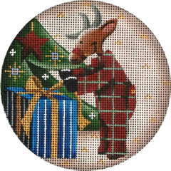 Rebecca Wood Designs Blue Present Needlepoint Canvas