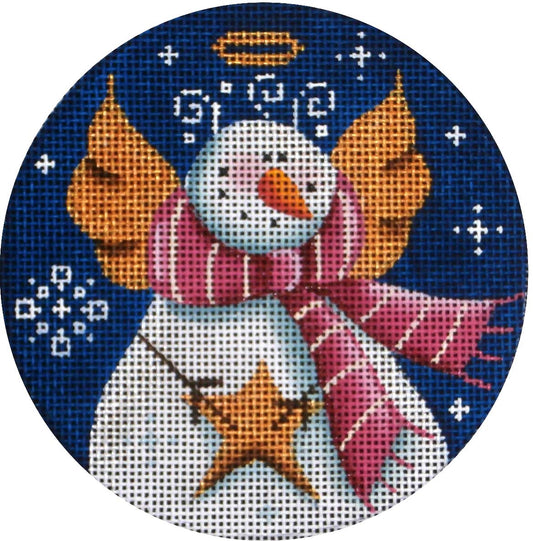 Rebecca Wood Designs Snowman Angel Ornament Needlepoint Canvas