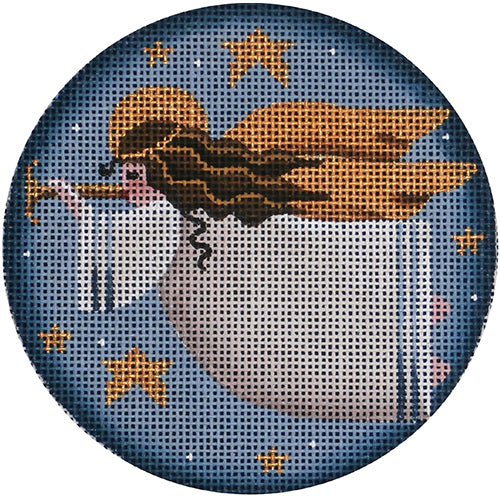 Rebecca Wood Designs Folk Angel Ornament Needlepoint Canvas