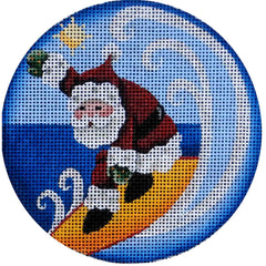 Rebecca Wood Designs Surfer Santa Needlepoint Canvas