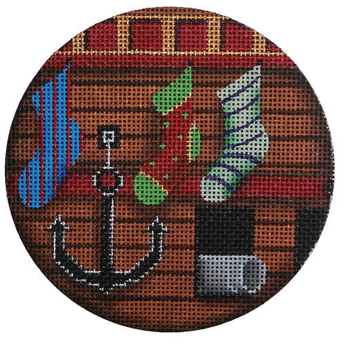 Rebecca Wood Designs Ship Stockings Needlepoint Canvas