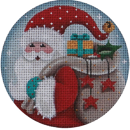 Rebecca Wood Designs Whimsical Santa Needlepoint Canvas