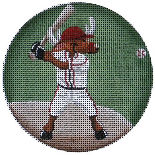 Rebecca Wood Designs Baseball Reindeer Needlepoint Canvas