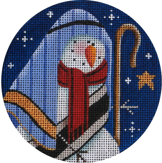 Rebecca Wood Designs Snowman Joseph Ornament Needlepoint Canvas