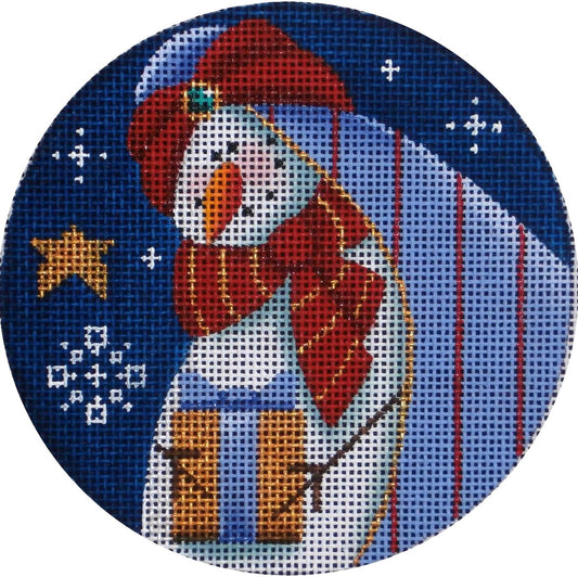 Rebecca Wood Designs Snowman Magi Three Ornament Needlepoint Canvas