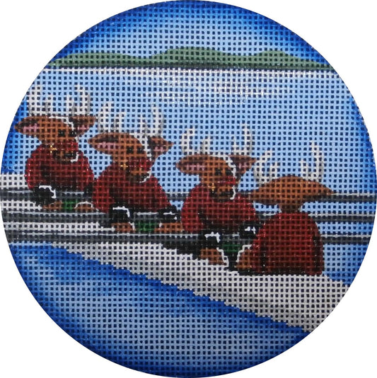 Rebecca Wood Designs Rowing Team Needlepoint Canvas