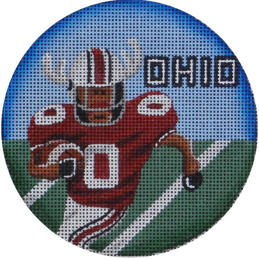 Rebecca Wood Designs Football Reindeer Needlepoint Canvas