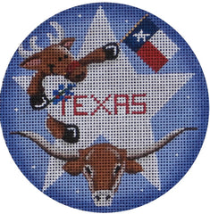 Rebecca Wood Designs Texas Reindeer Needlepoint Canvas