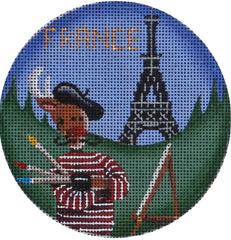 Rebecca Wood Designs Reindeer in France Needlepoint Canvas