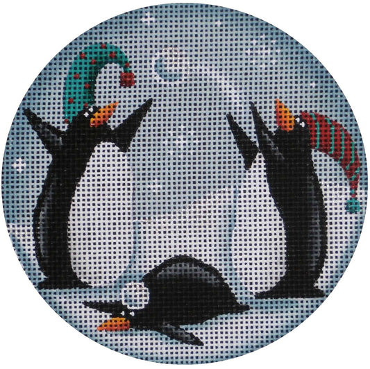 Rebecca Wood Designs Penguin Snowballs Needlepoint Canvas