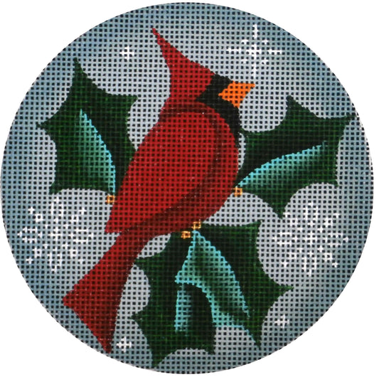 Rebecca Wood Designs Cardinal Ornament Needlepoint Canvas