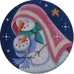 Rebecca Wood Designs Snowman Nativity Ornament Needlepoint Canvas