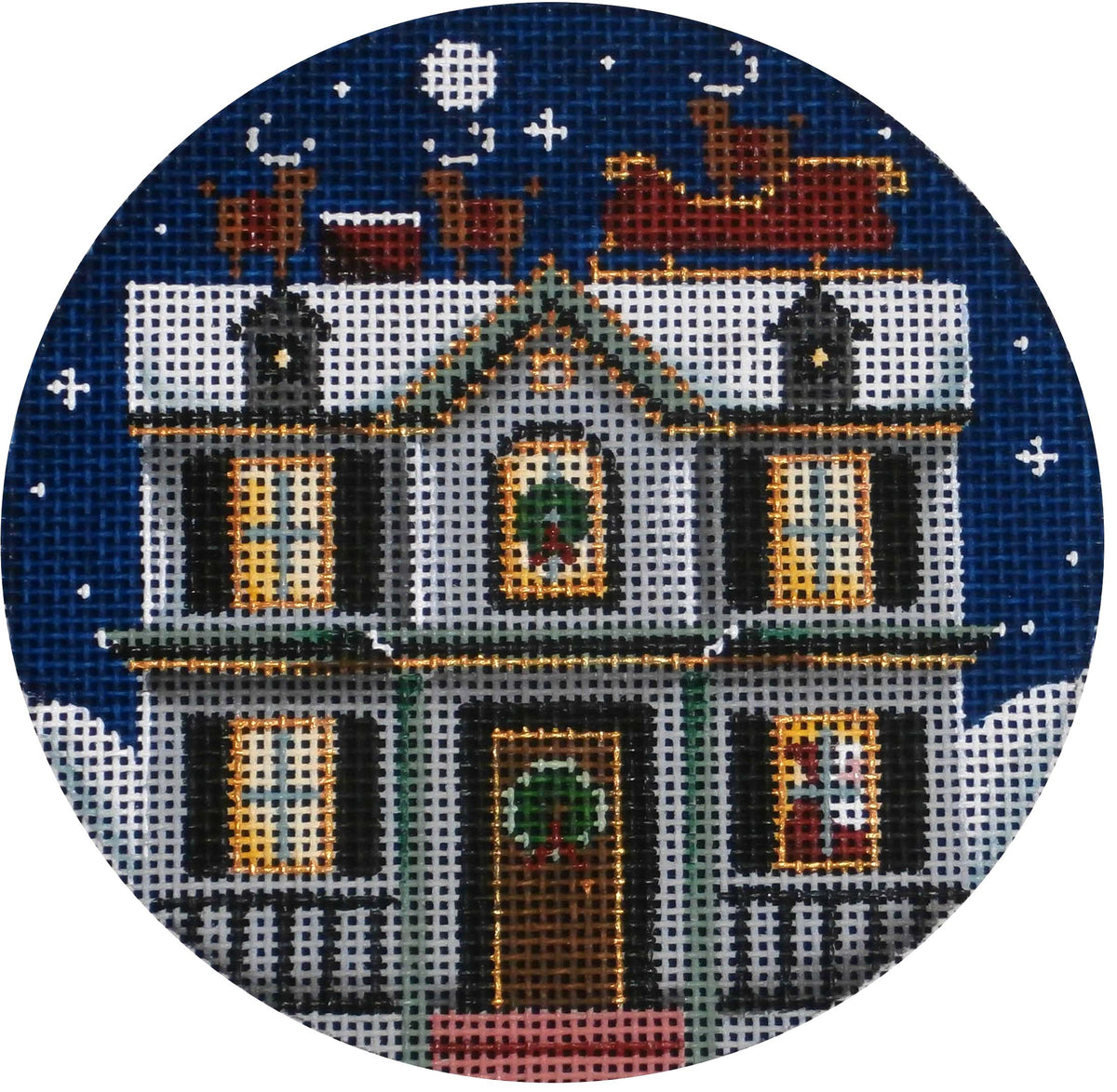 Rebecca Wood Designs Housetop Ornament Needlepoint Canvas