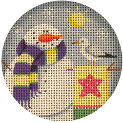 Rebecca Wood Designs June Snowman Needlepoint Canvas