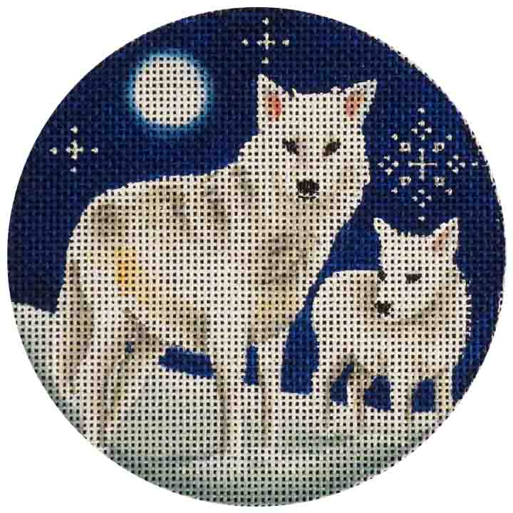 Rebecca Wood Designs Arctic Wolves Needlepoint Canvas