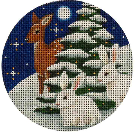 Rebecca Wood Designs Snow Bunnies Needlepoint Canvas