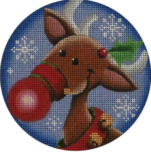 Rebecca Wood Designs Rudolph Selfie Needlepoint Canvas