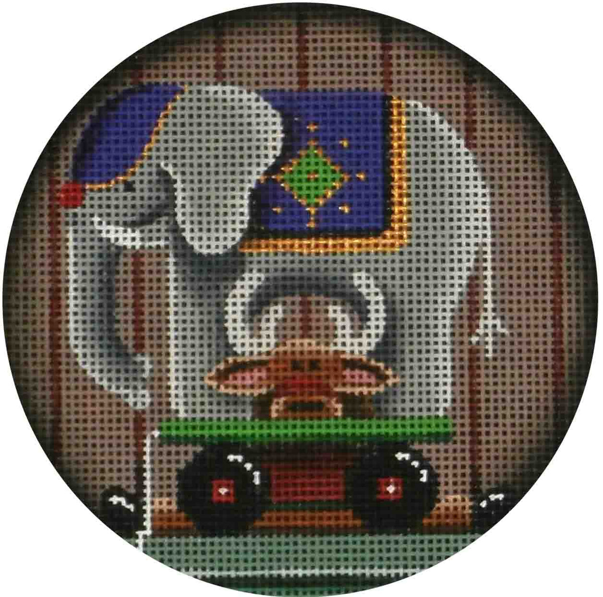 Rebecca Wood Designs Pull Elephant Needlepoint Canvas
