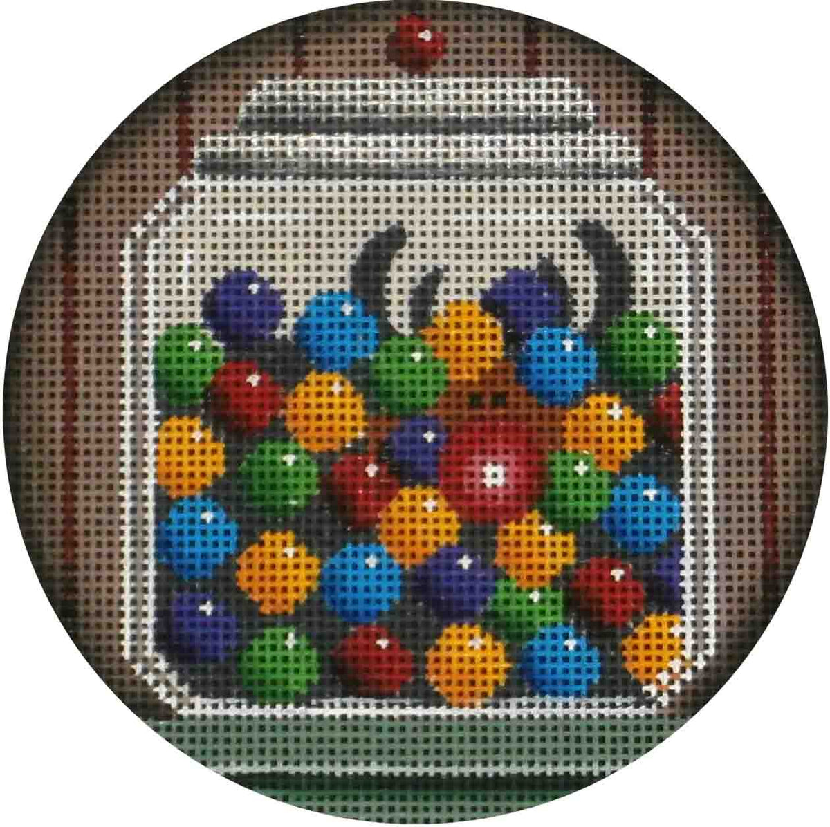 Rebecca Wood Designs Gumball Rudolph Needlepoint Canvas