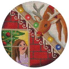 Rebecca Wood Designs Look on the Roof Girl Needlepoint Canvas