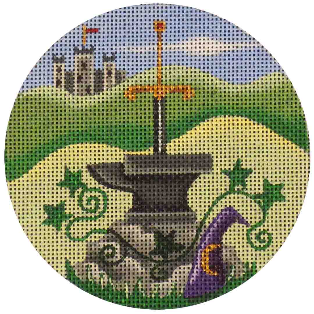 Rebecca Wood Designs Sword & Stone Needlepoint Canvas