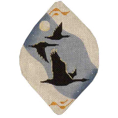 Rebecca Wood Designs Geese with Moon on Needlepoint Canvas